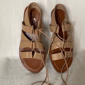 Kate Spade Tan Gladiator Flat Sandals Size 6